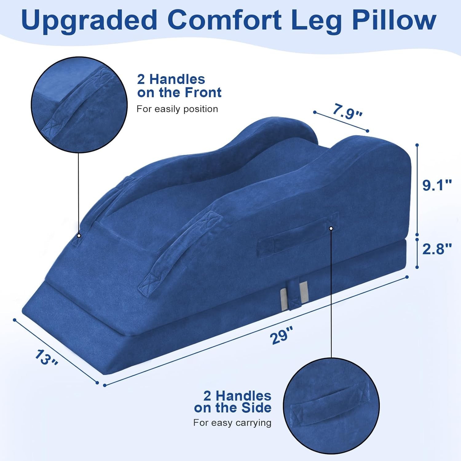 Adjustable Leg Elevation Pillows for After Surgery, Ergonomic Curve Keeps Kne…