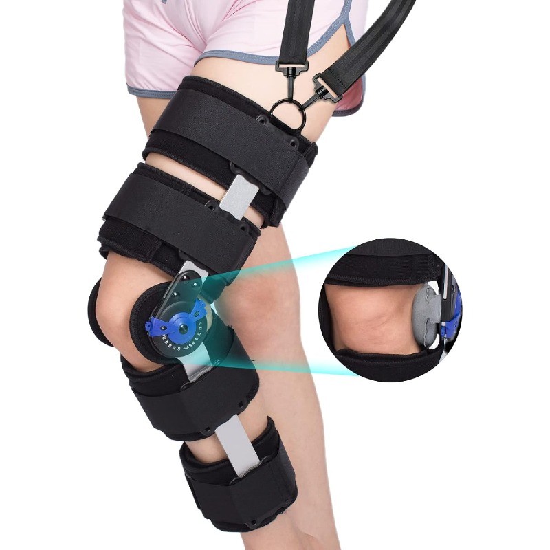 Brace Post Op Knee Brace Adjustable Knee Immobilizer Support Side Leg Stabilizer