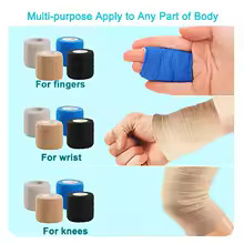 10PCS Self Adhesive Athletic Tape Elastic Bandage Sports Wrap 2.5 5 10cm