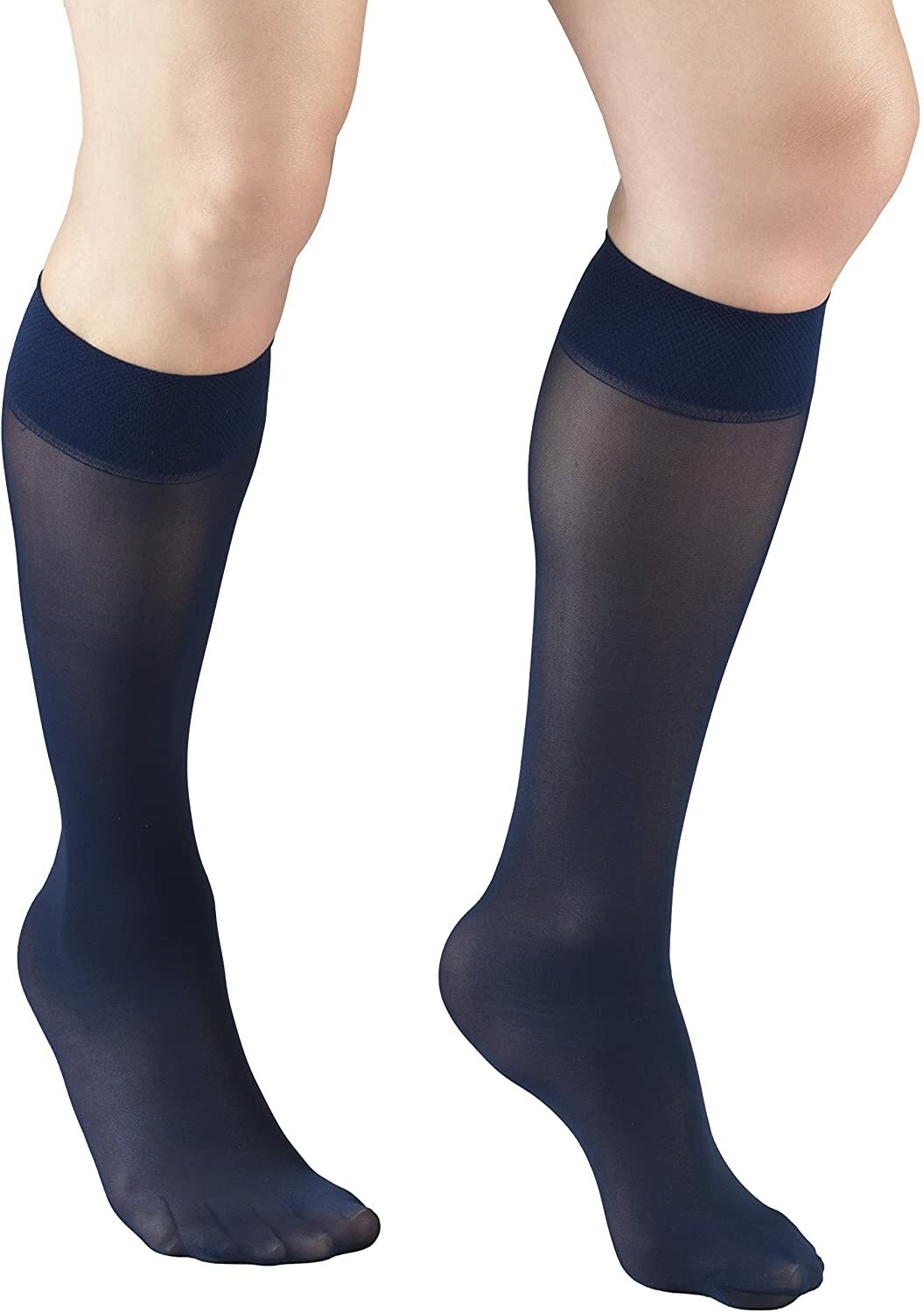 Truform 1763 Women’s Sheer Compression Stockings [8-15 mmHg] NAVY XL [1X PAIR]