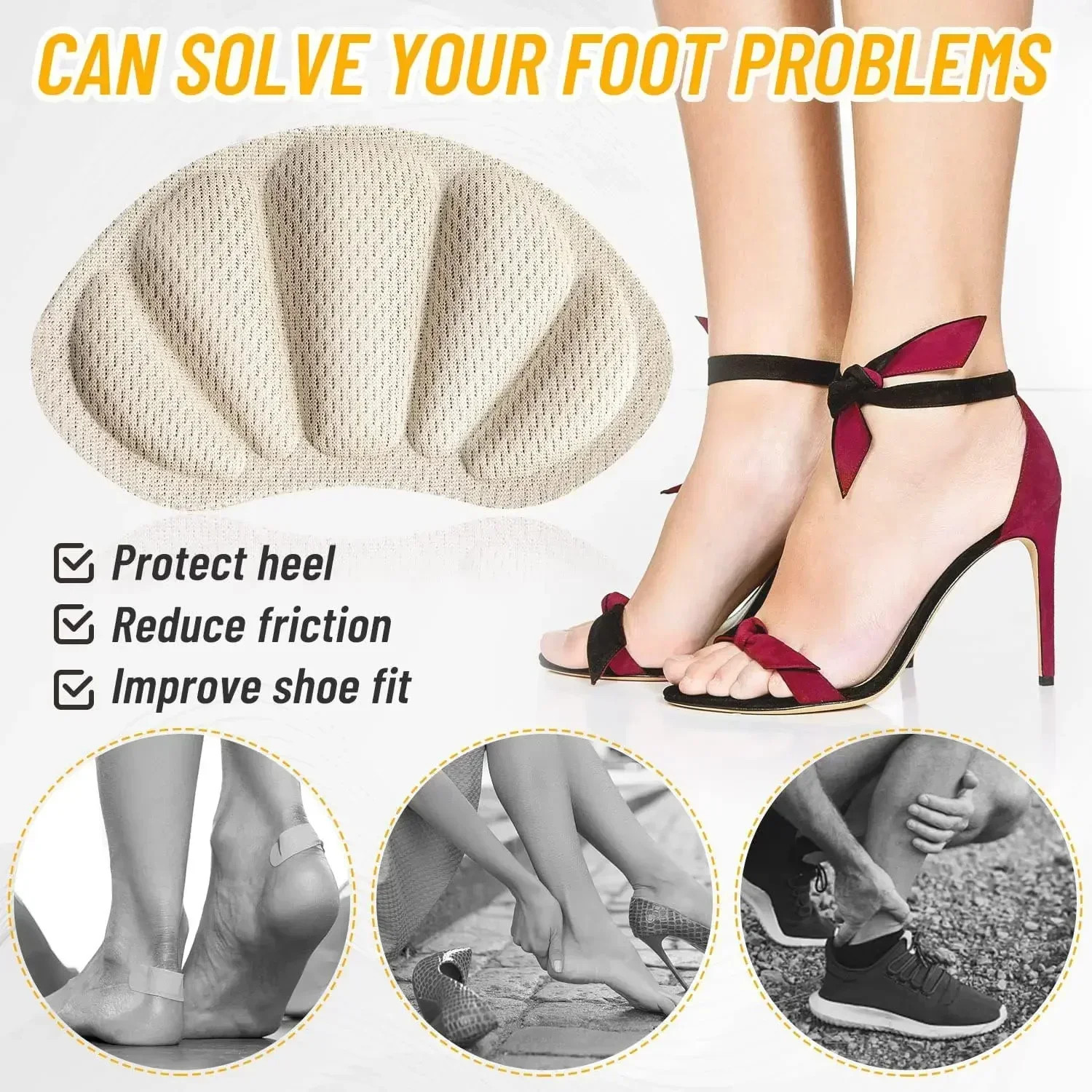 1/2Pairs Heel Stickers Insoles Patch Anti-Pain Pads Heel Care Heel Protector