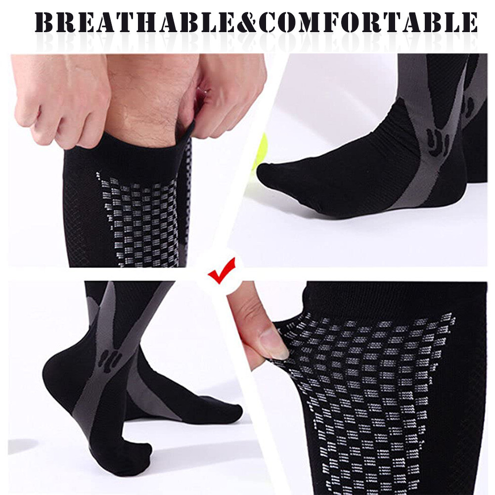 Compression Socks 2x Pairs High Performance Firm Calf Support, Size S M L XL 2XL