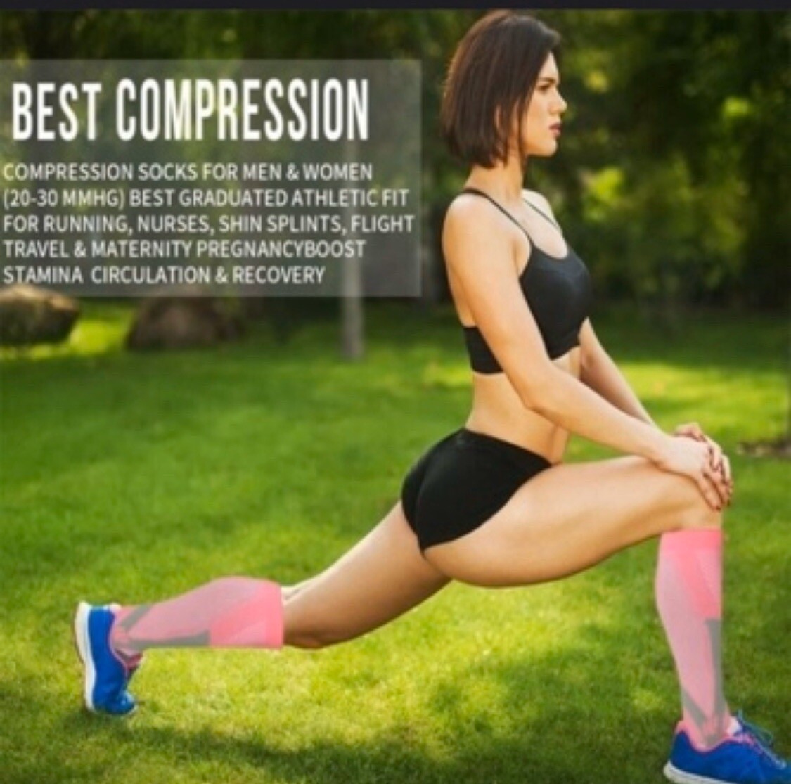 Pink Compression Socks Unisex S/M