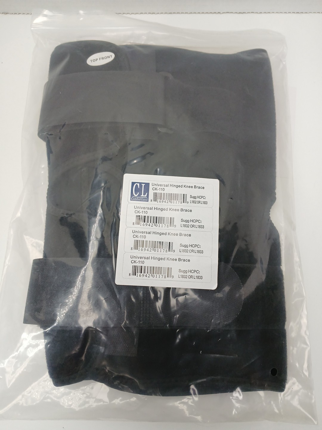 Comfortland CK-110 Universal Hinged Knee Brace NEW Black