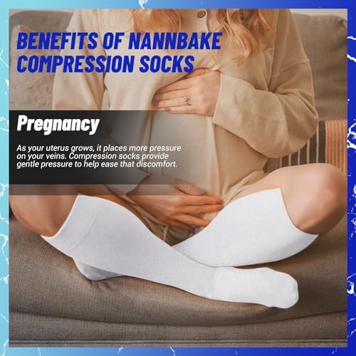 3 Pairs Compression Socks for Women & Men 15 Small-Medium 02 White/White/White