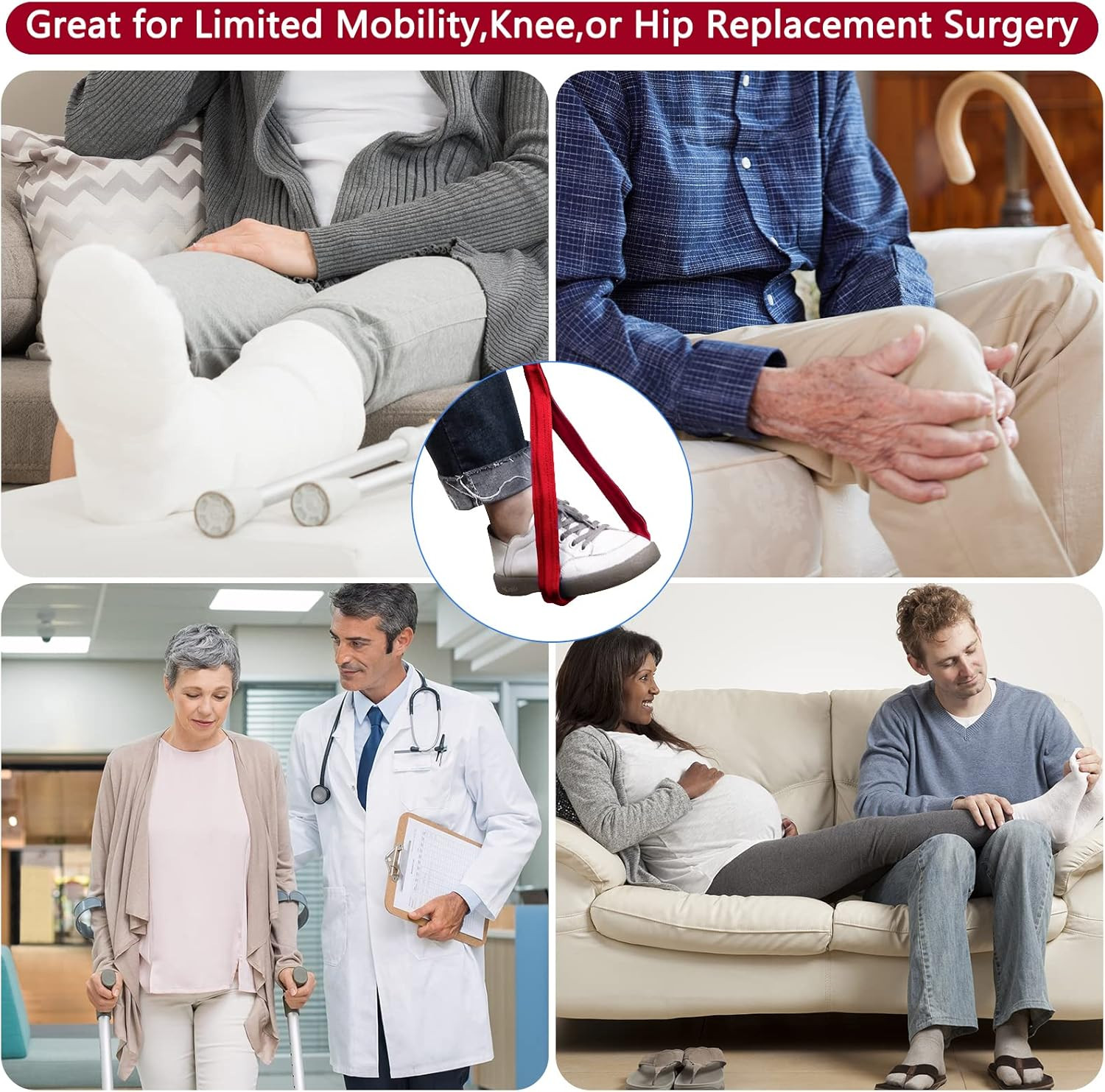 42 Inch Long Leg Lifter,Leg Lifter after Hip Replacement All over with Aluminum