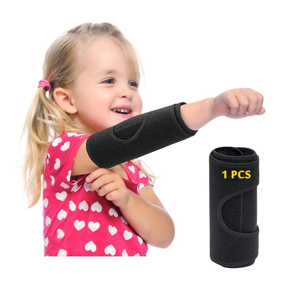 Pediatric Elbow Brace Child Straight Arm Splint Kids Small, Black-Small