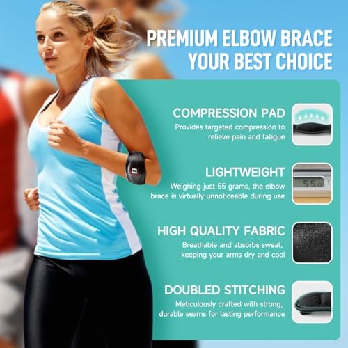 Tennis Elbow Brace for Women & Men, Adjustable Golfer Elbow Strap with