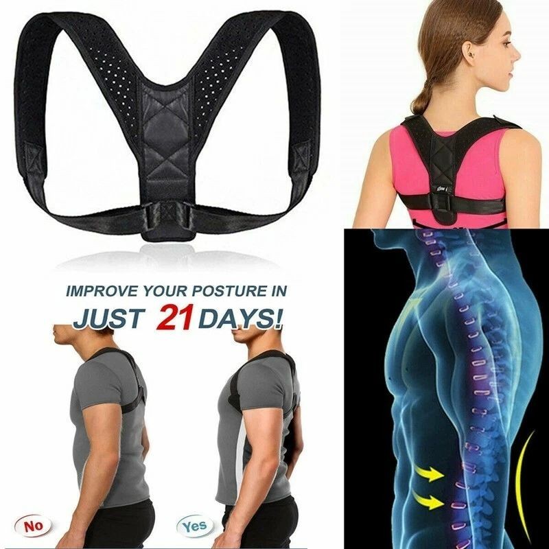 Corrector de postura soporte de espalda para hombres y mujeres 35″-44″ ajustable
