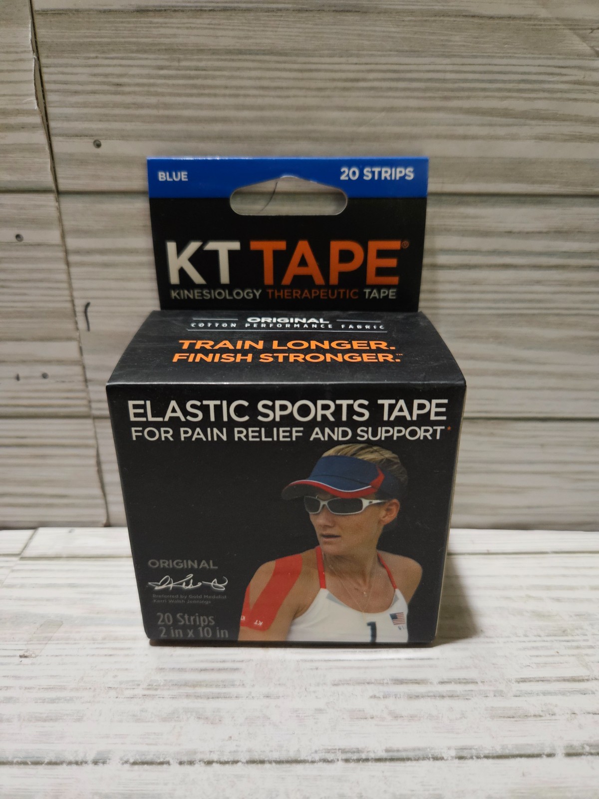 KT Tape Elastic Kinesiology Therapeutic Tape 20 Strips Blue 2″ x 10″