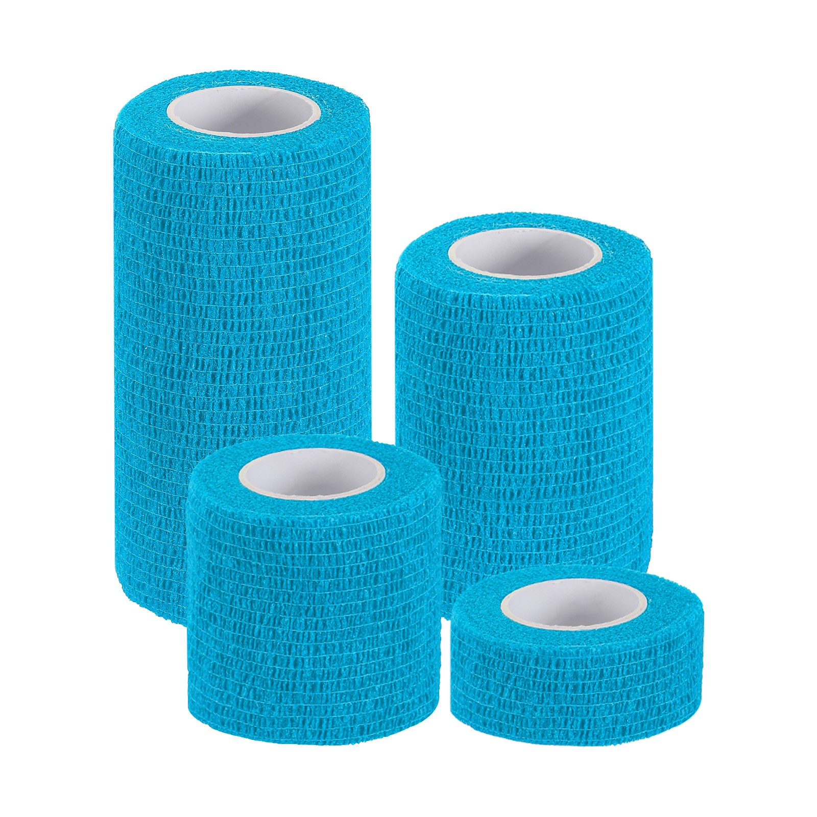 1″/2″/3″/4″ 4 Pack 5 Yard Self Adhesive Bandage Wrap Self Tape Light Blue