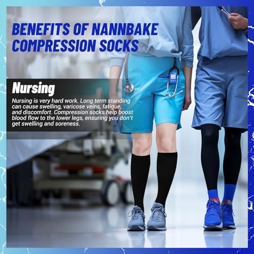 NANNBAKE 3 Pairs Compression Socks for Women Small-Medium 01 Balck/Black/Black
