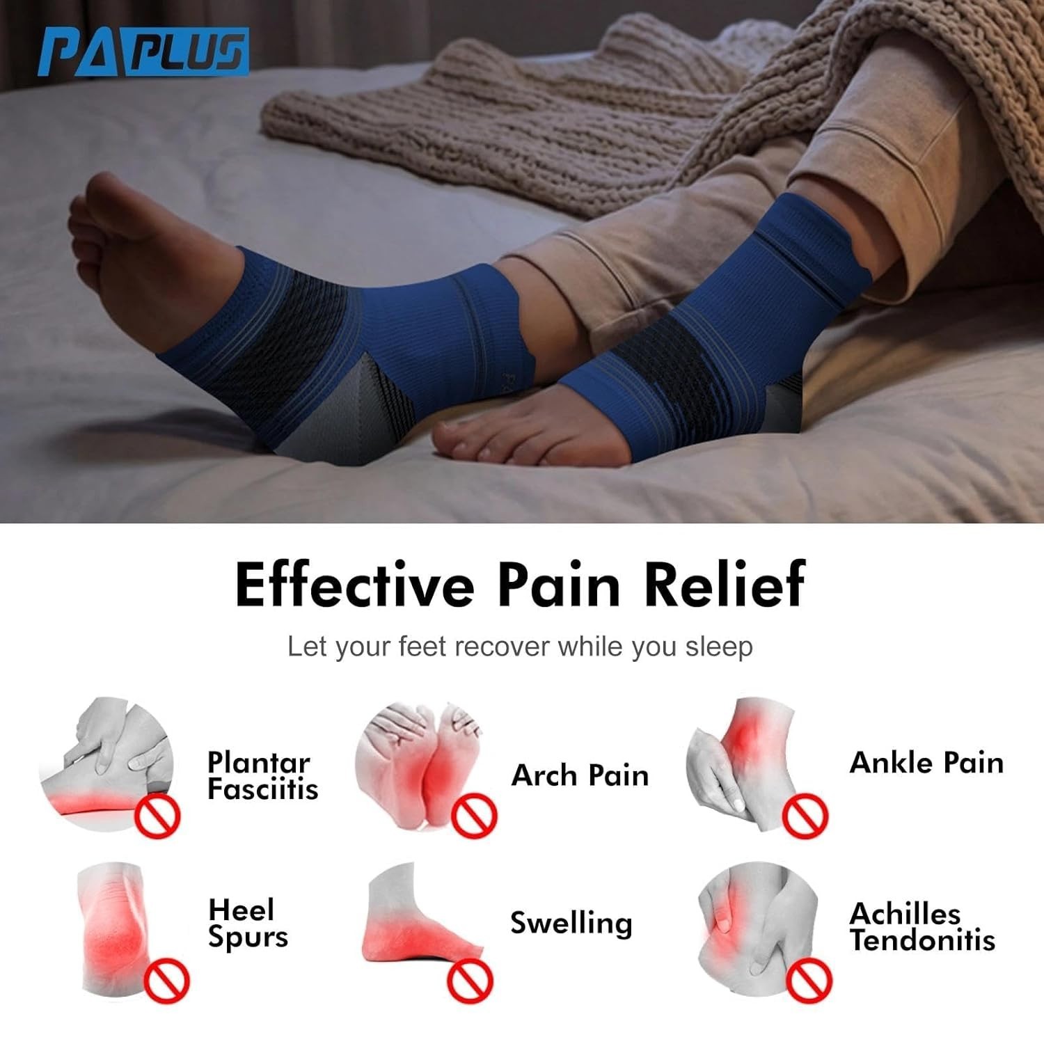 -Round Ankle Support Socks – 6 Pairs with Arch Compression for Active Living