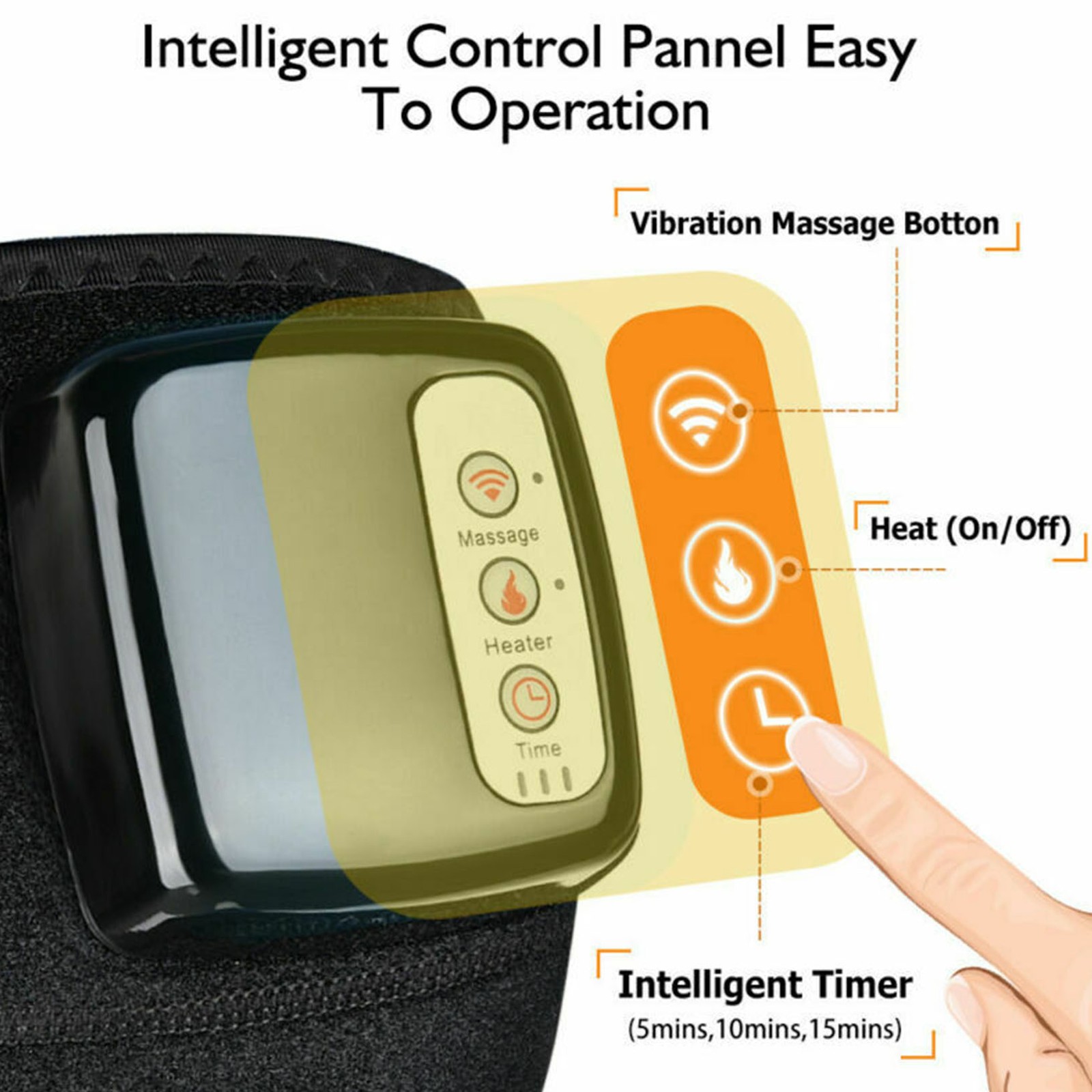 Electric Heated Vibration Knee Joint Brace Therapy Shoulder Massager Pain Relief
