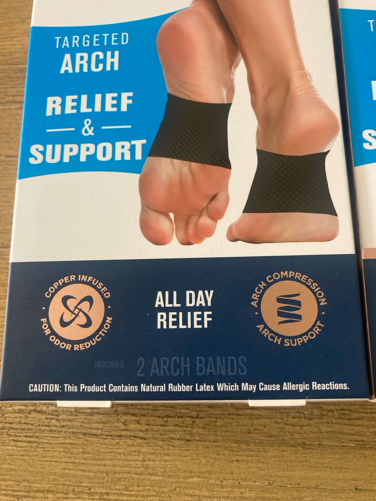 2 Copper Fit Copper Infused Arch Relief Compression Bands One Size Fits Most NEW