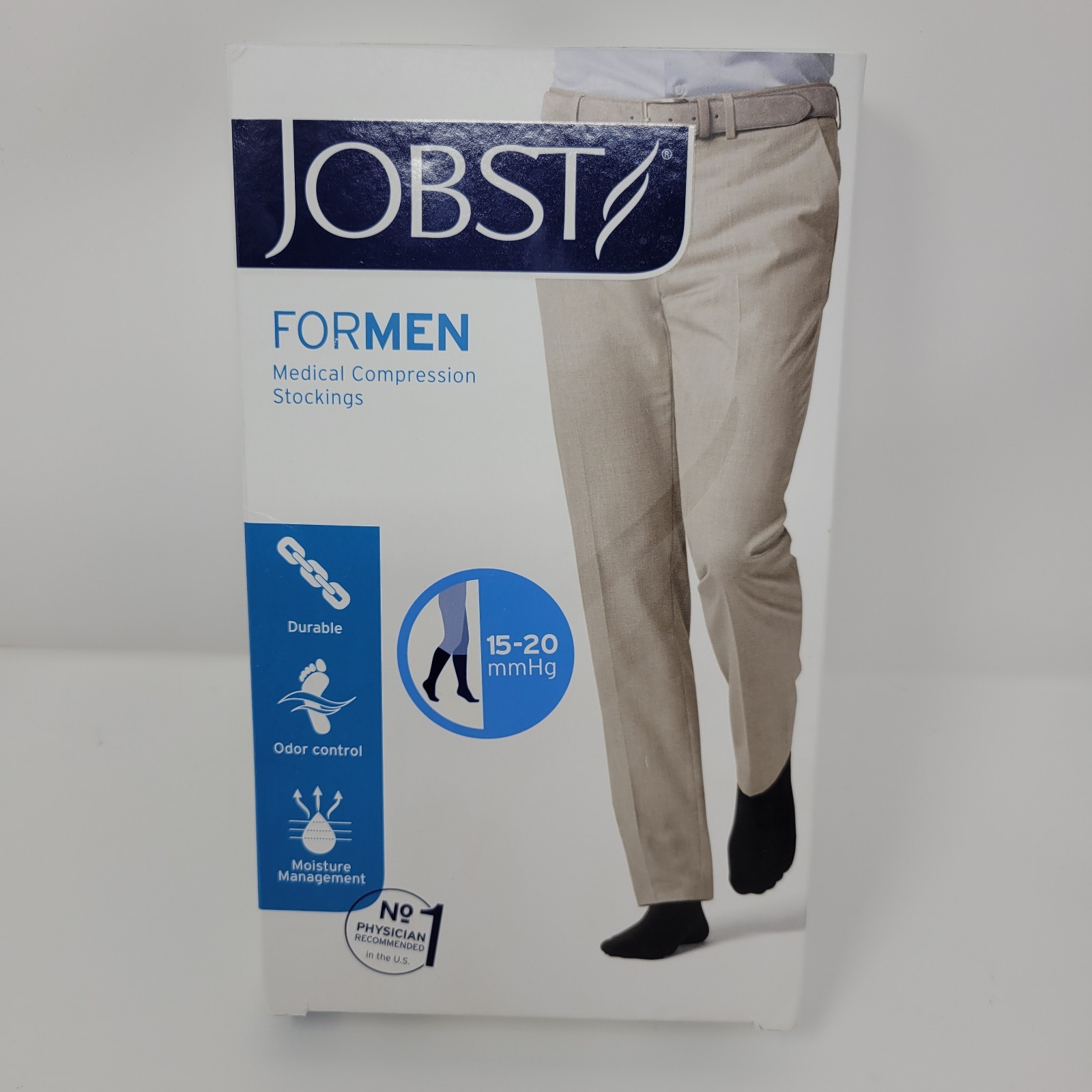 Jobst JOBST For Men 15 20 mmHg Compression Knee High Stockings Medium Black New