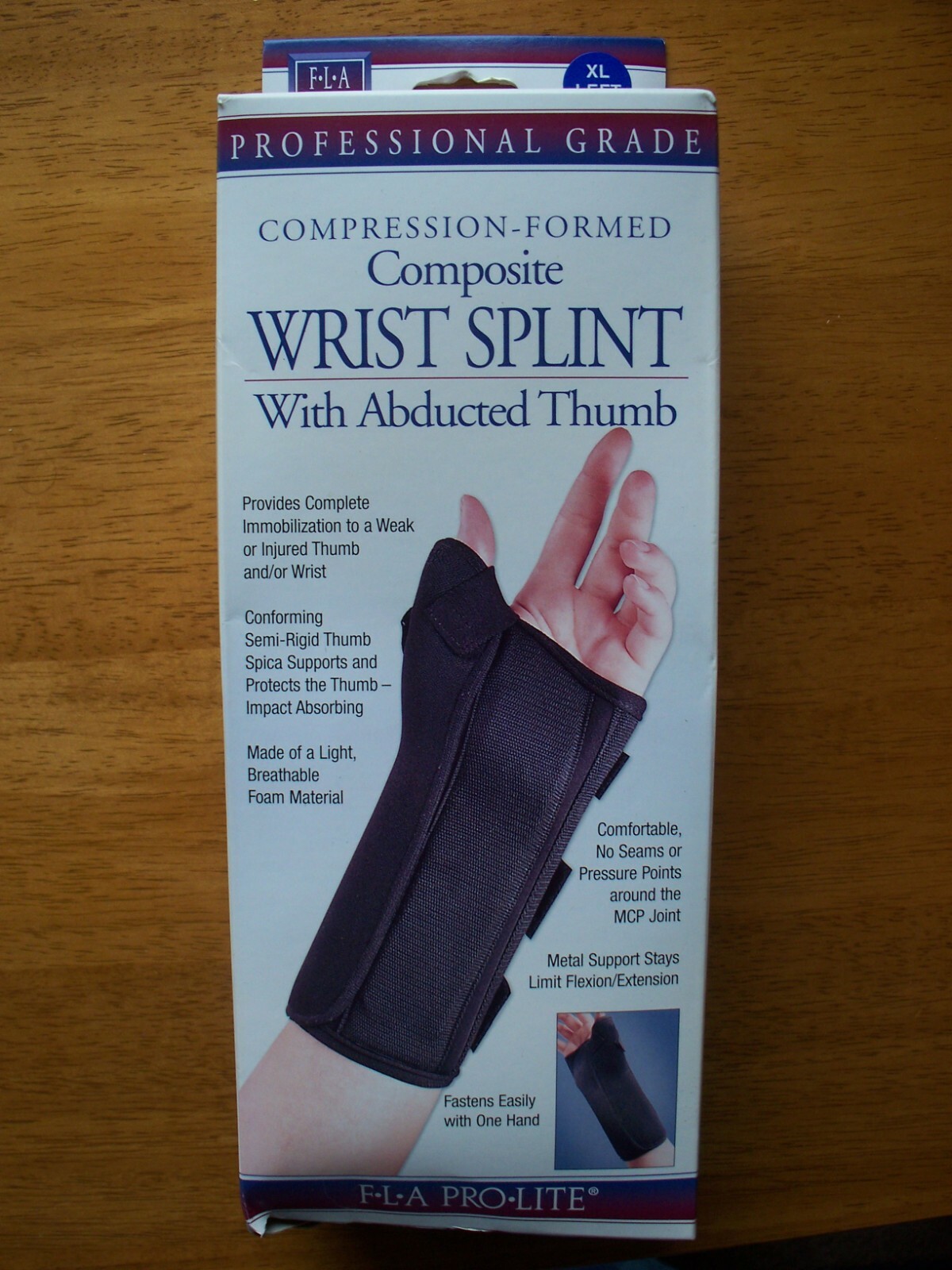 Fla Orthopedics, Composite Wrist Splint w/ Abducted Thumb, Left, XL, New in Pkg