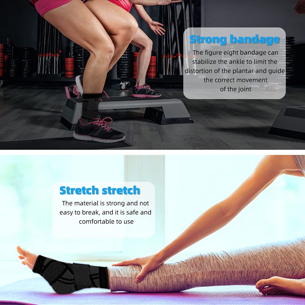 2 Pack Adjustable Ankle Brace Compression Sleeve, Arch Support & Foot X-Large