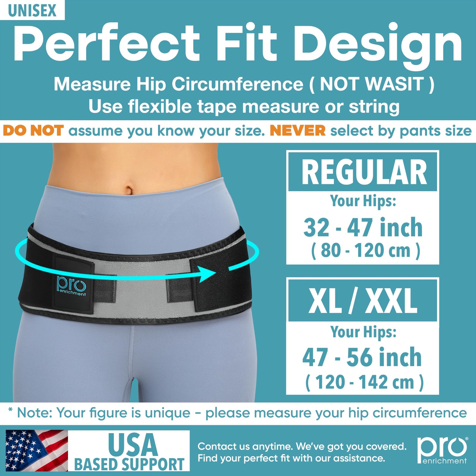 Pro Enrichment Sacroiliac SI Joint Hip Belt – USA Patented Lower Back Brace S…