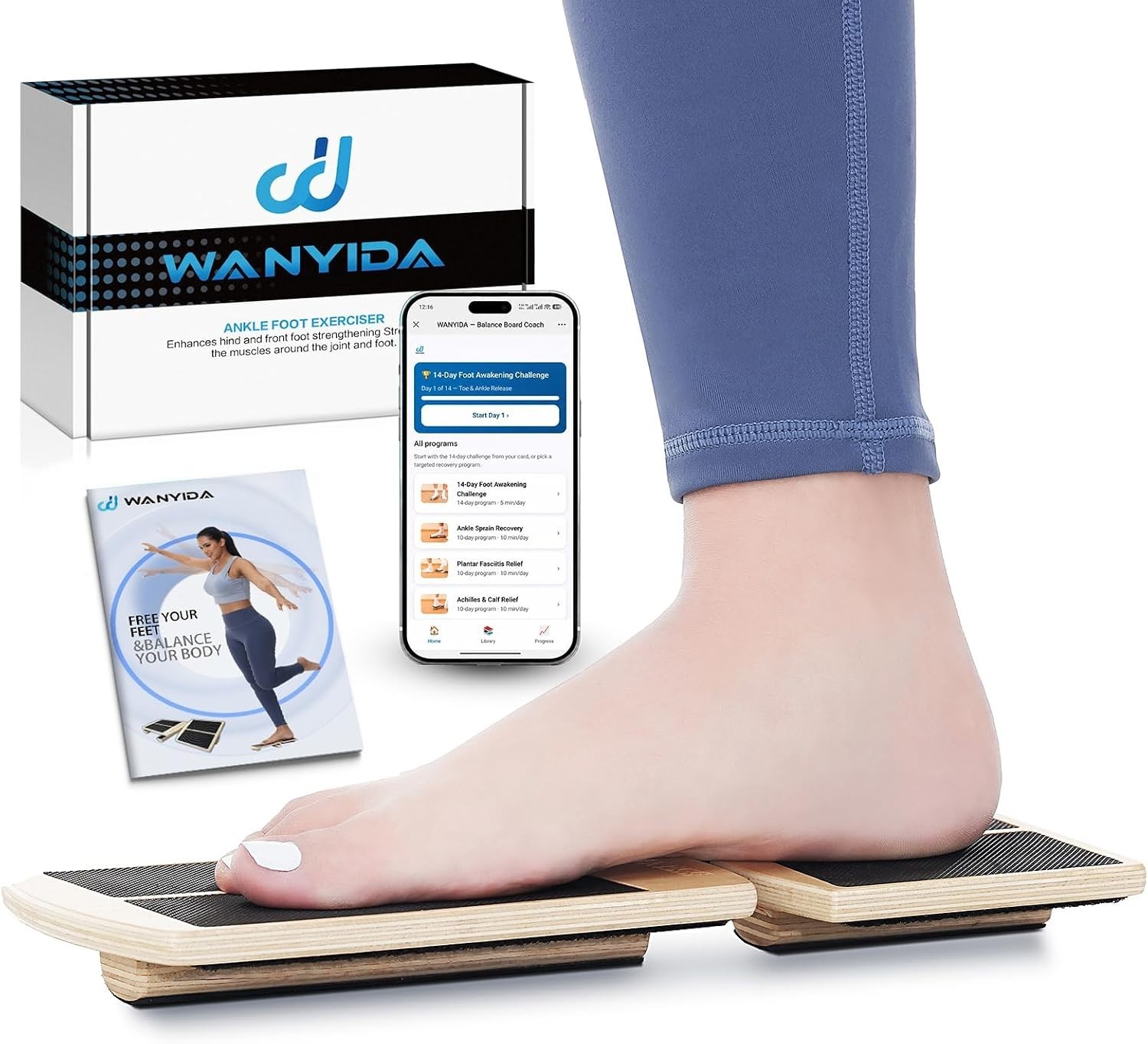 Physical Therapist Approved Balance Board for Enhanced Foot Mobility & Strength
