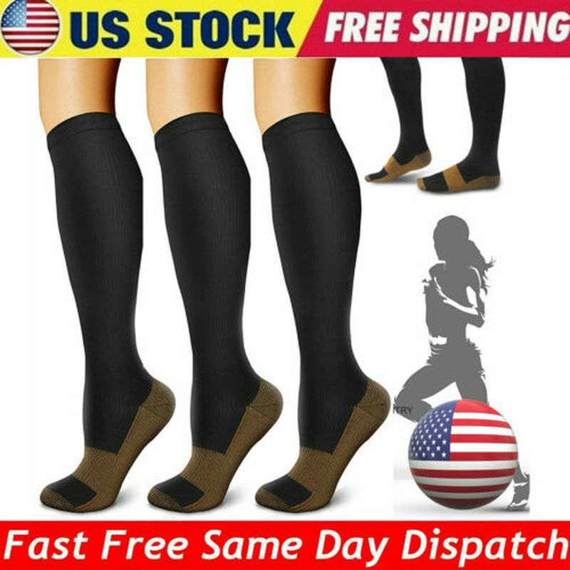 3 Pares Calcetines De Compresion Para Hombres Y Mujeres – 20-30Mmhg 2 A Medias