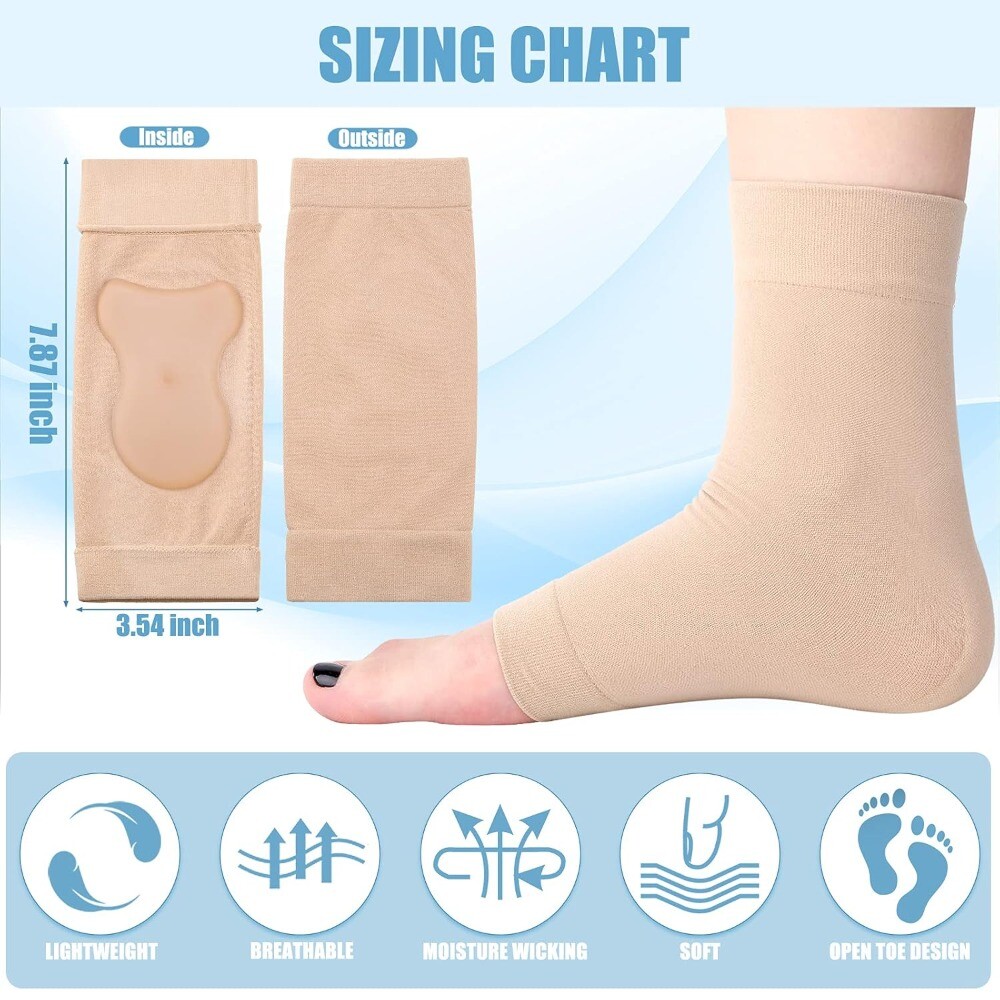 1-3pairs Heel Protector Heel Gel Sleeve Heel Compression Gel Sleeve Tendon Heel