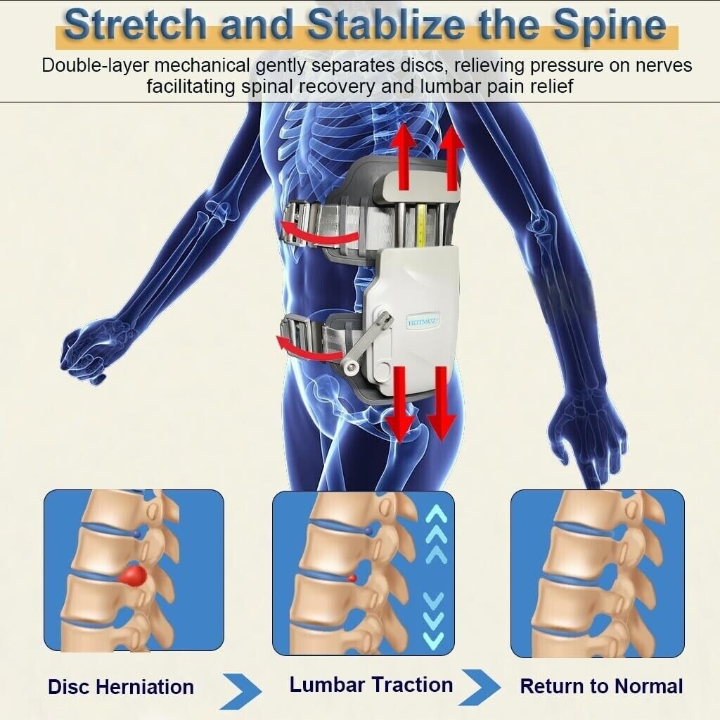 Lumbar Traction Device,Herniated Disc Back Pain Relief Device Back Stretcher