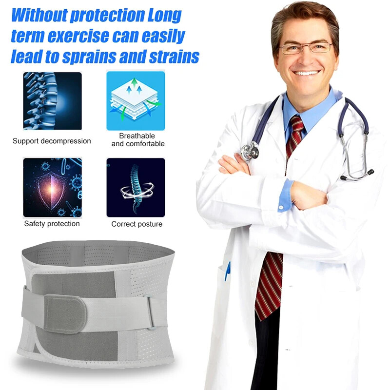 Adjustable Lumbar Support Lower Waist Back Belt Brace Pain Relief For Men &Women