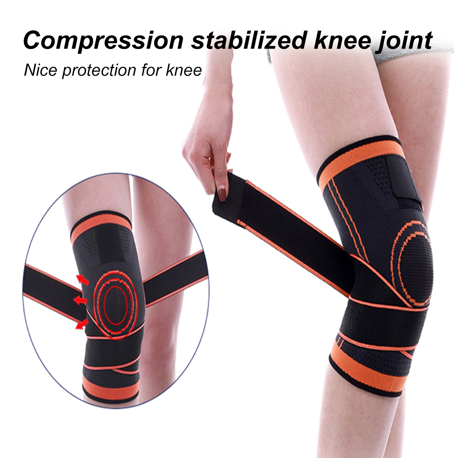 1PCS Adjustable Knee Support Knee C-ompression Sleeve Double S3M3