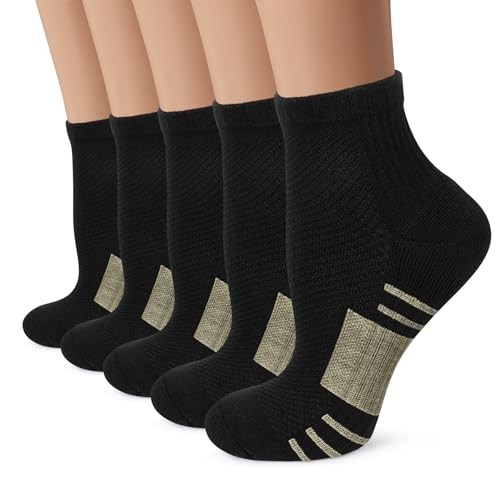 Copper Ankle Compression Socks – Low Cut Arch Large-X-Large A01-5 Black