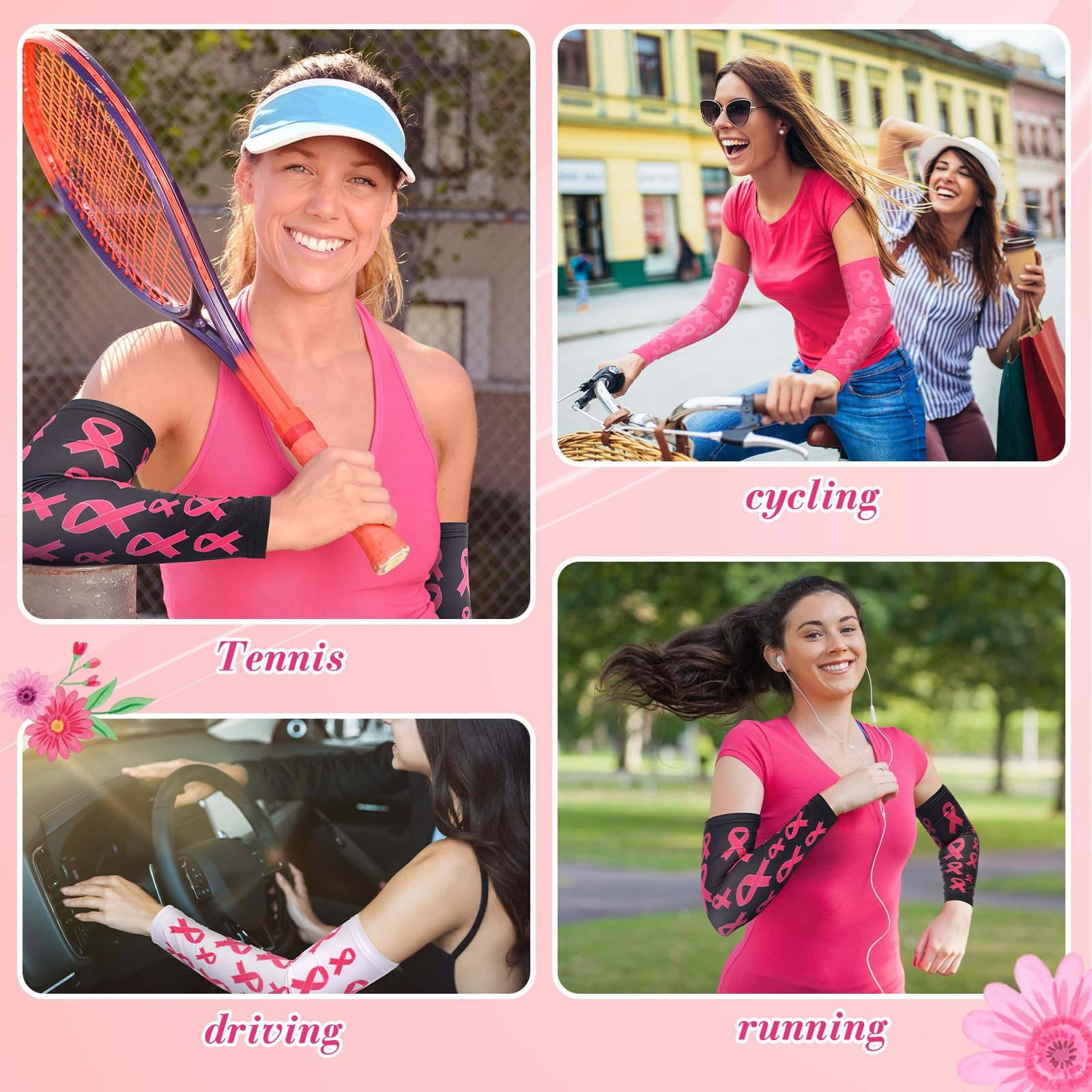Pink Football Arm Sleeves Youth Breast Cancer Awareness Bulk Sport 24 PCS