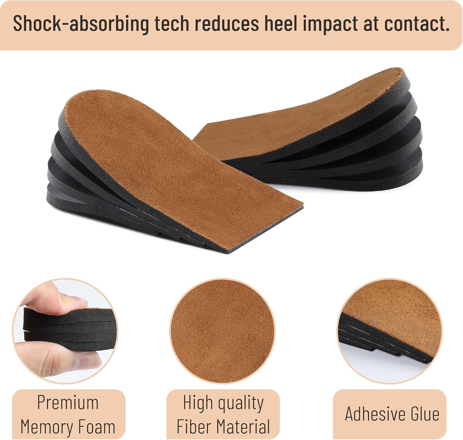 Dr. JK Adjustable Heel Lifts – 4 Layers, Large Size, Pain Relief for Uneven Legs