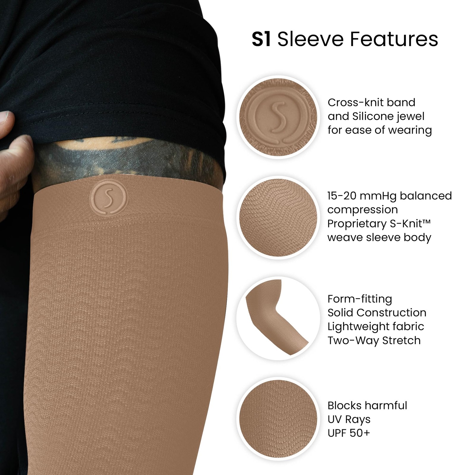 ™ S1 Arm Sleeves (Lithic SAND) – Ultramodern Arm Covers for Men & – Fitness T…