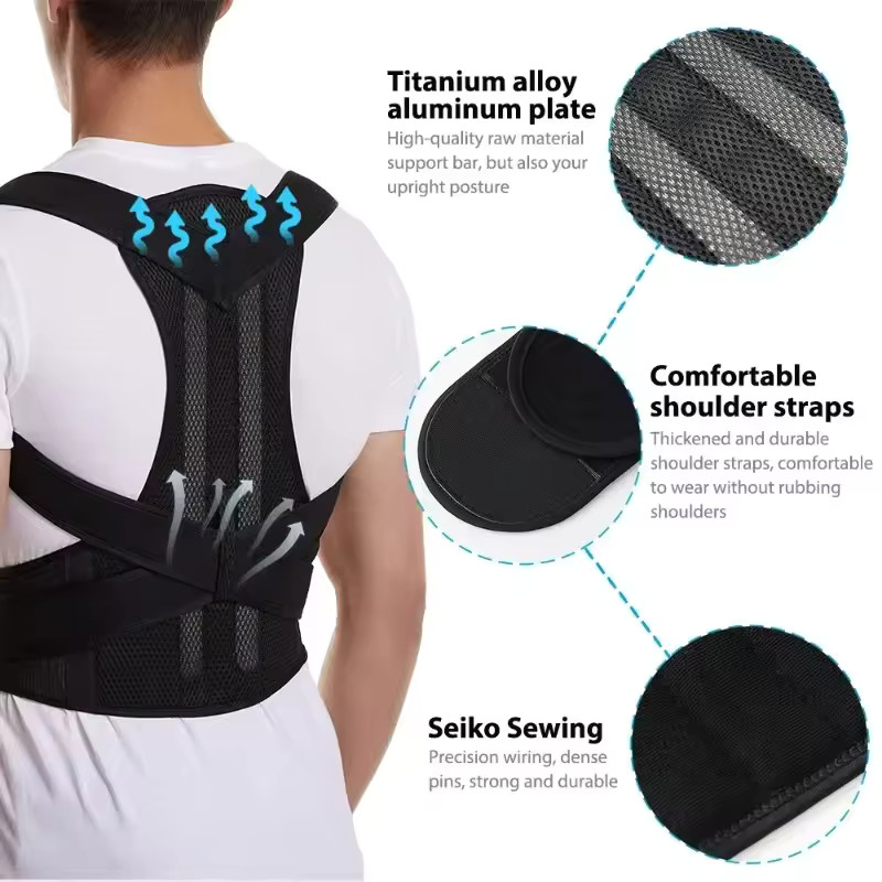 Adjustable Back Support Posture Corrector Vest Shoulder Spine Brace Comfort Stra