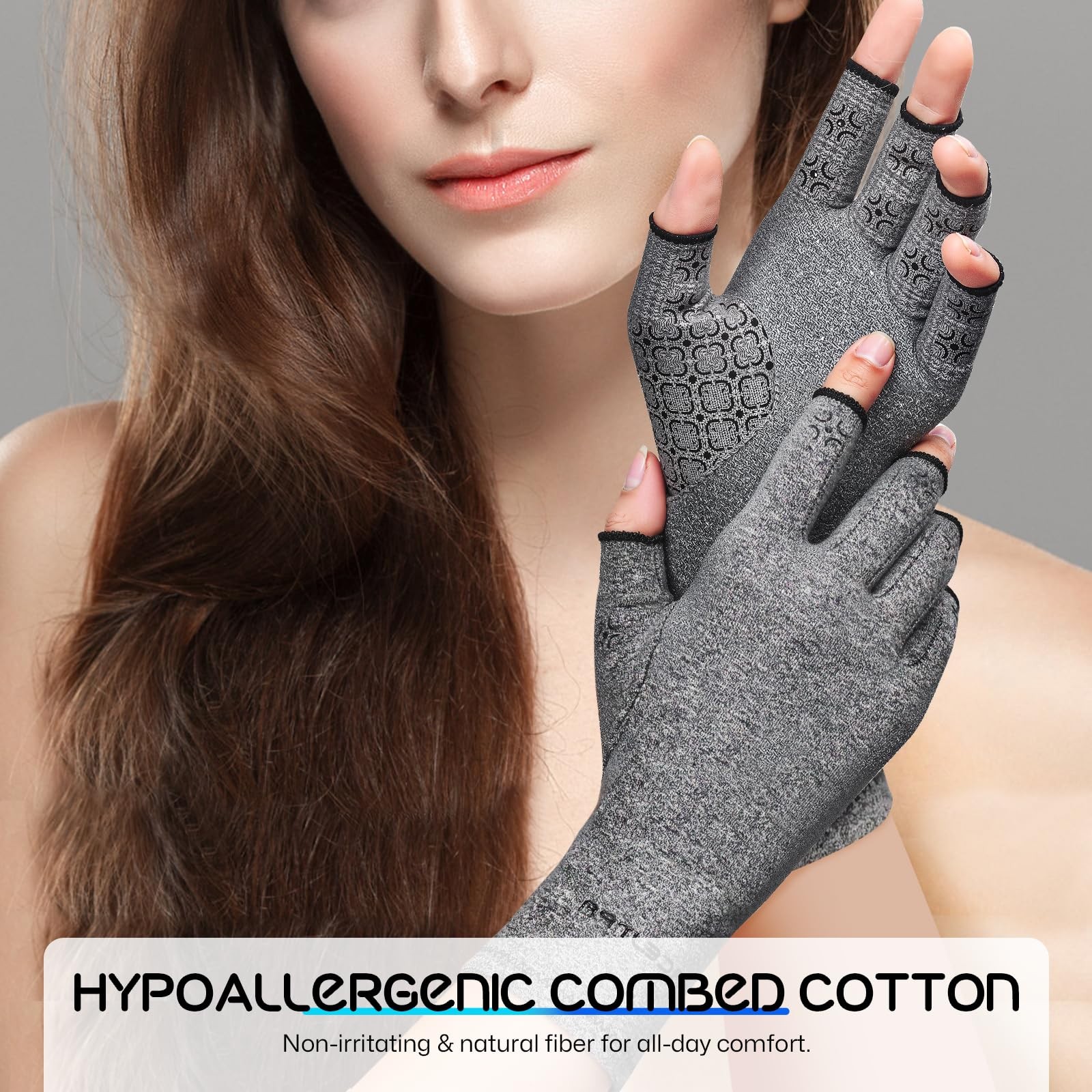 BRCEJTPA Bamboo Arthritis Gloves for Women Men – 90% Cotton Mild Compression …