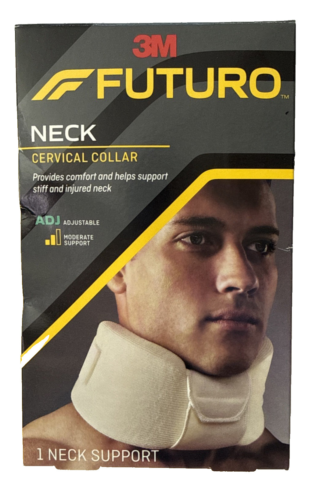 3M Futuro Neck White Cervical Collar Brace Adjustable Moderate Support NEW