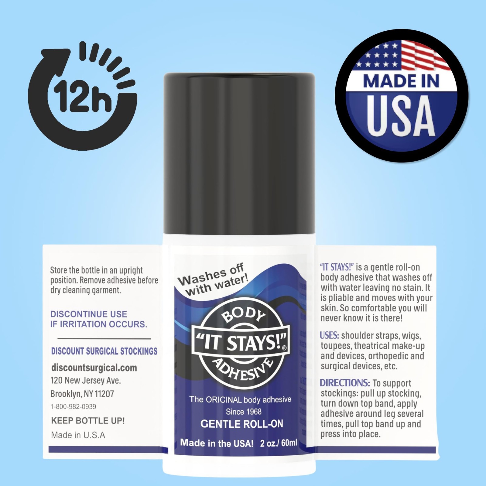 – It Stays Roll On Body Adhesive, 2 fl oz – Butt Glue for Dancers Roll On – B…