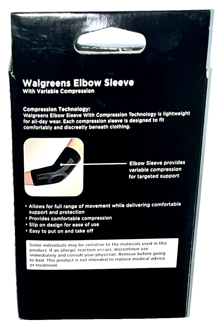 ELBOW Sleeve With Variable Compression Moderate Support Left or Right Size: L-XL