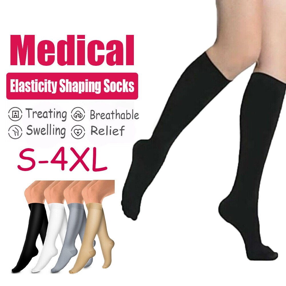 Medical Grade Calf Compression Sleeve Socks Sports Flight Travel Varicose Edema