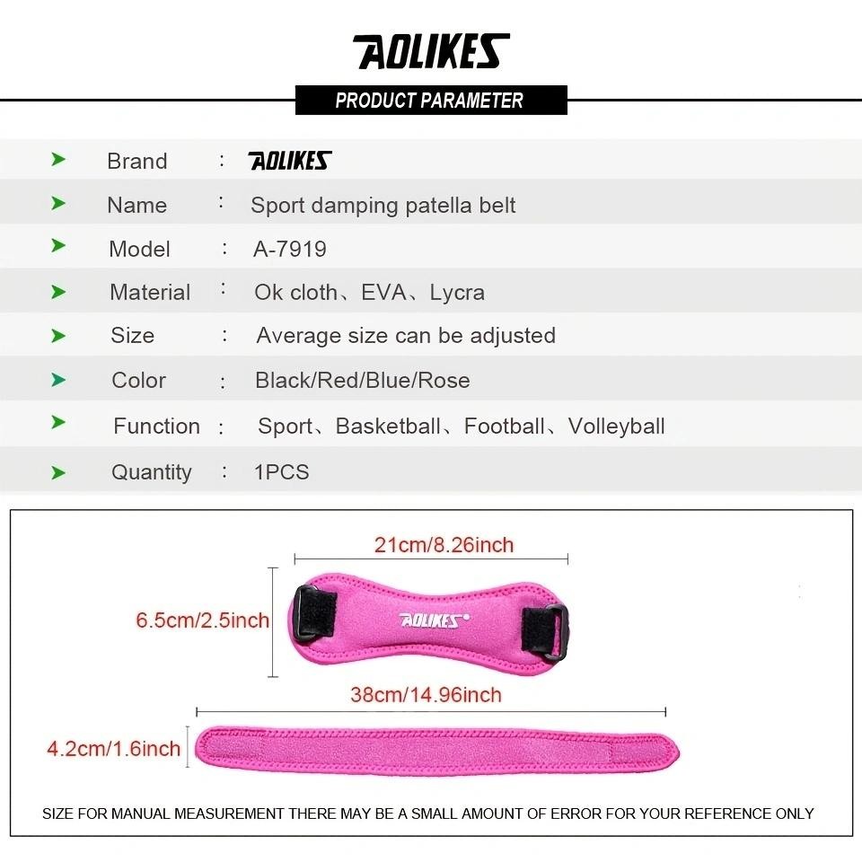 Aolikes 1pcs Knee Patellar Tendon Knee Support Strape Brace Adjustable Shock Abs
