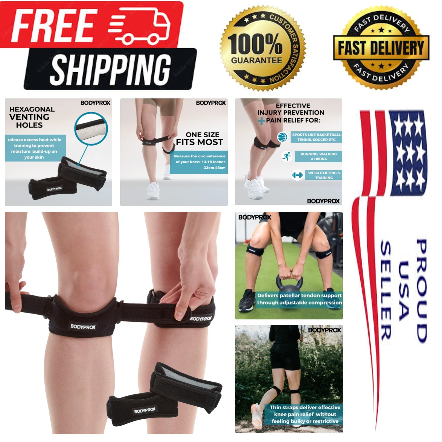 Knee Strap for Active Lifestyles – 2 Pack with Gel Padding Support