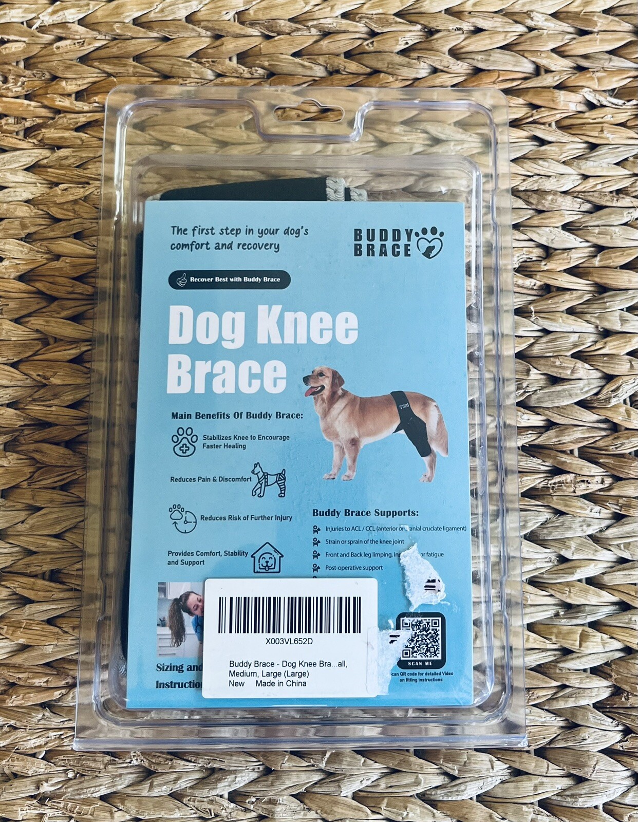 Dog Knee Brace – ACL Brace Hind Leg – Dog Hip Brace – Size: M / L