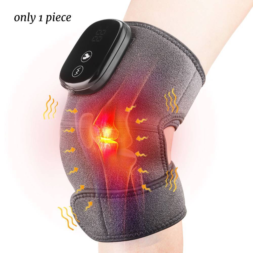 Electric Heating Vibration Knee Joint Pad Brace Massage Therapy Legs Massager