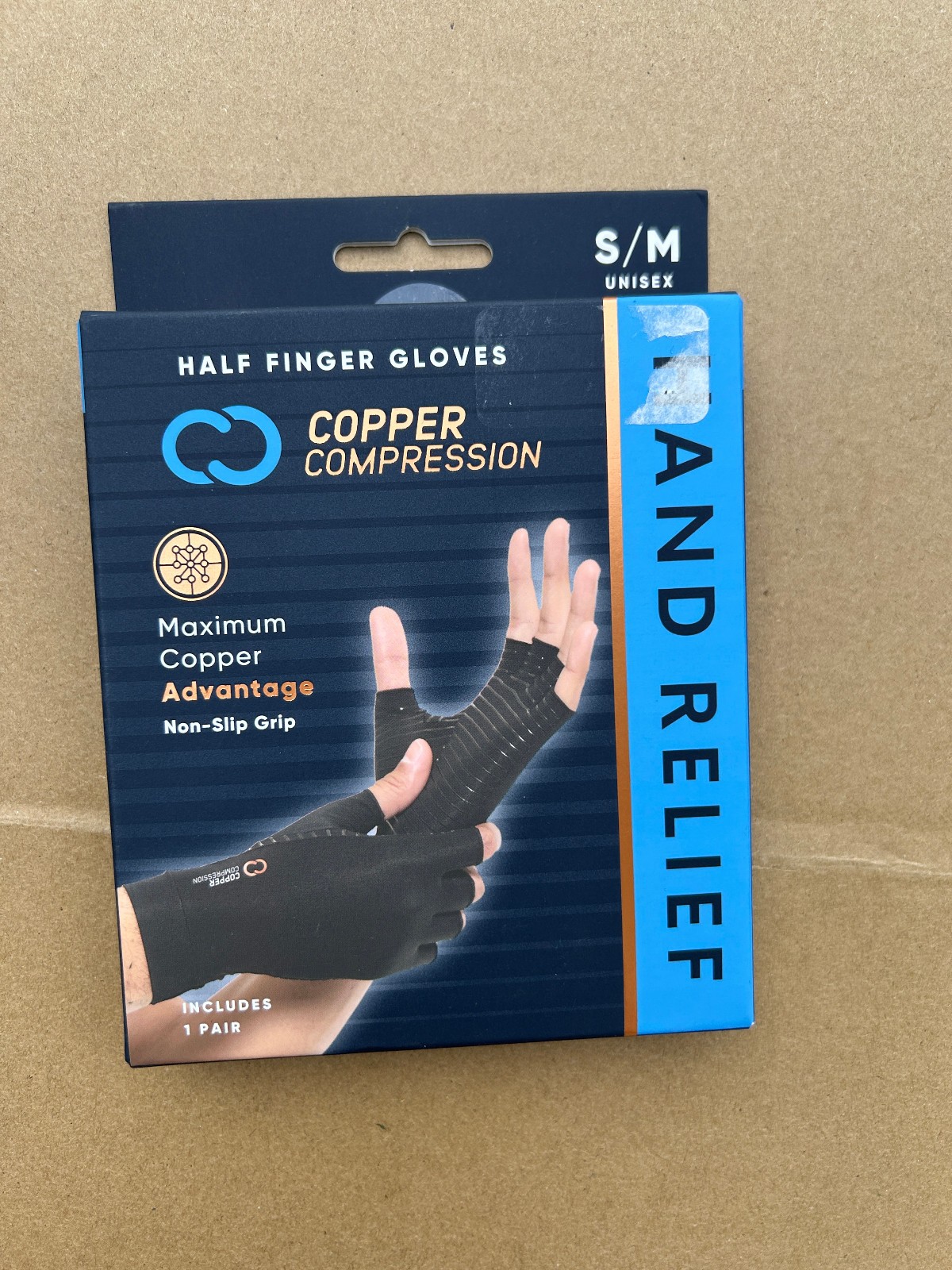 Copper Compression – Copper Infused Arthritis Half Finger Gloves – S/M