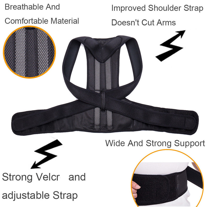 Adjustable Blue Back Support Posture Safety Brace Shoulder Belt Vest Strap US