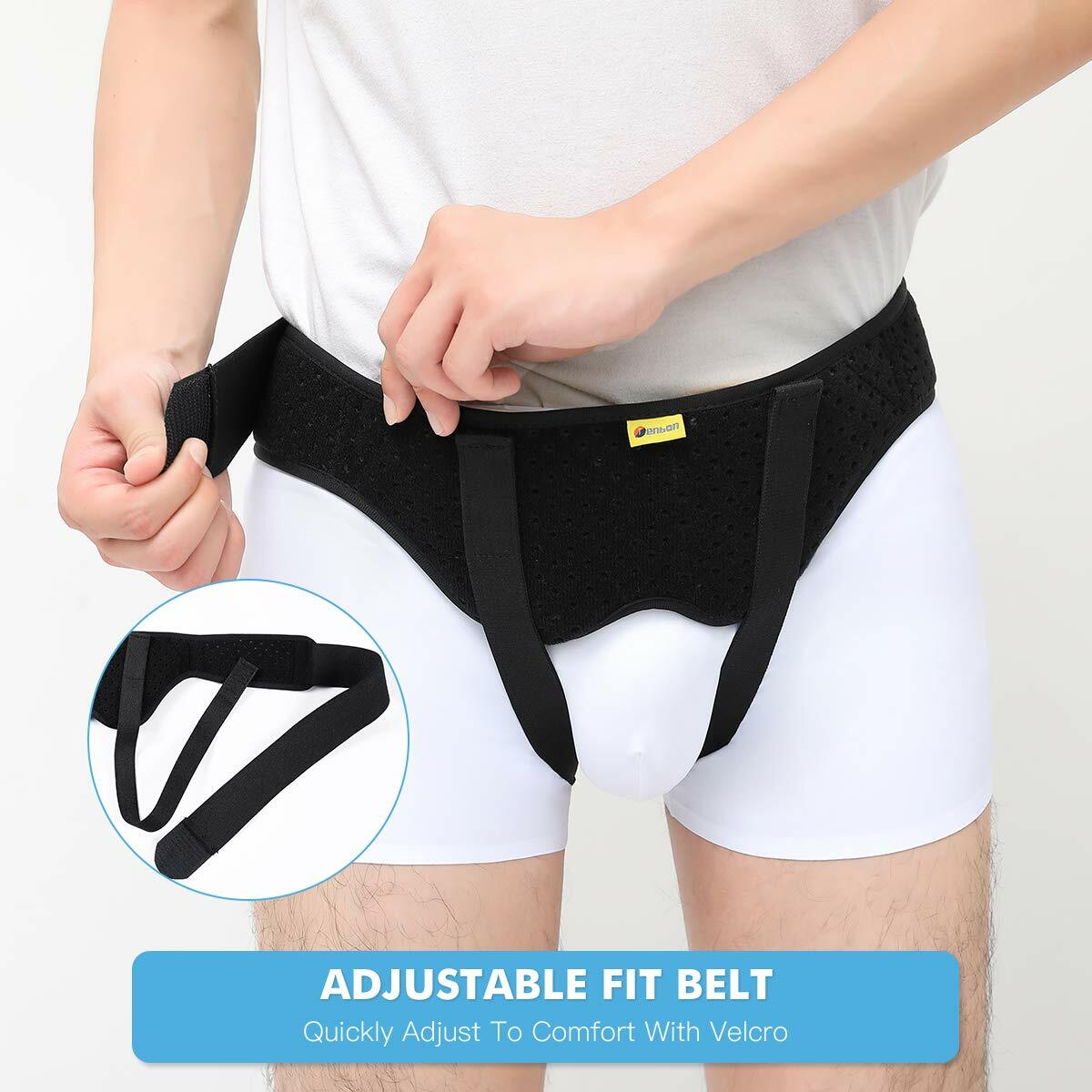 Tenbon Hernia Belt Truss for Single/Double Inguinal or Sports Hernia Support LRG