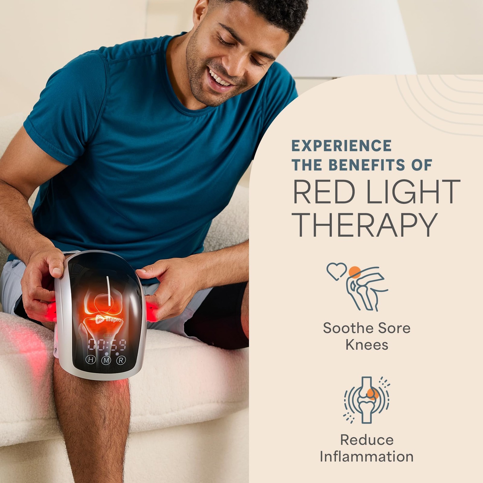 Red Light Therapy Knee Brace – Portable Infrared Device for Relief, Stiffness…