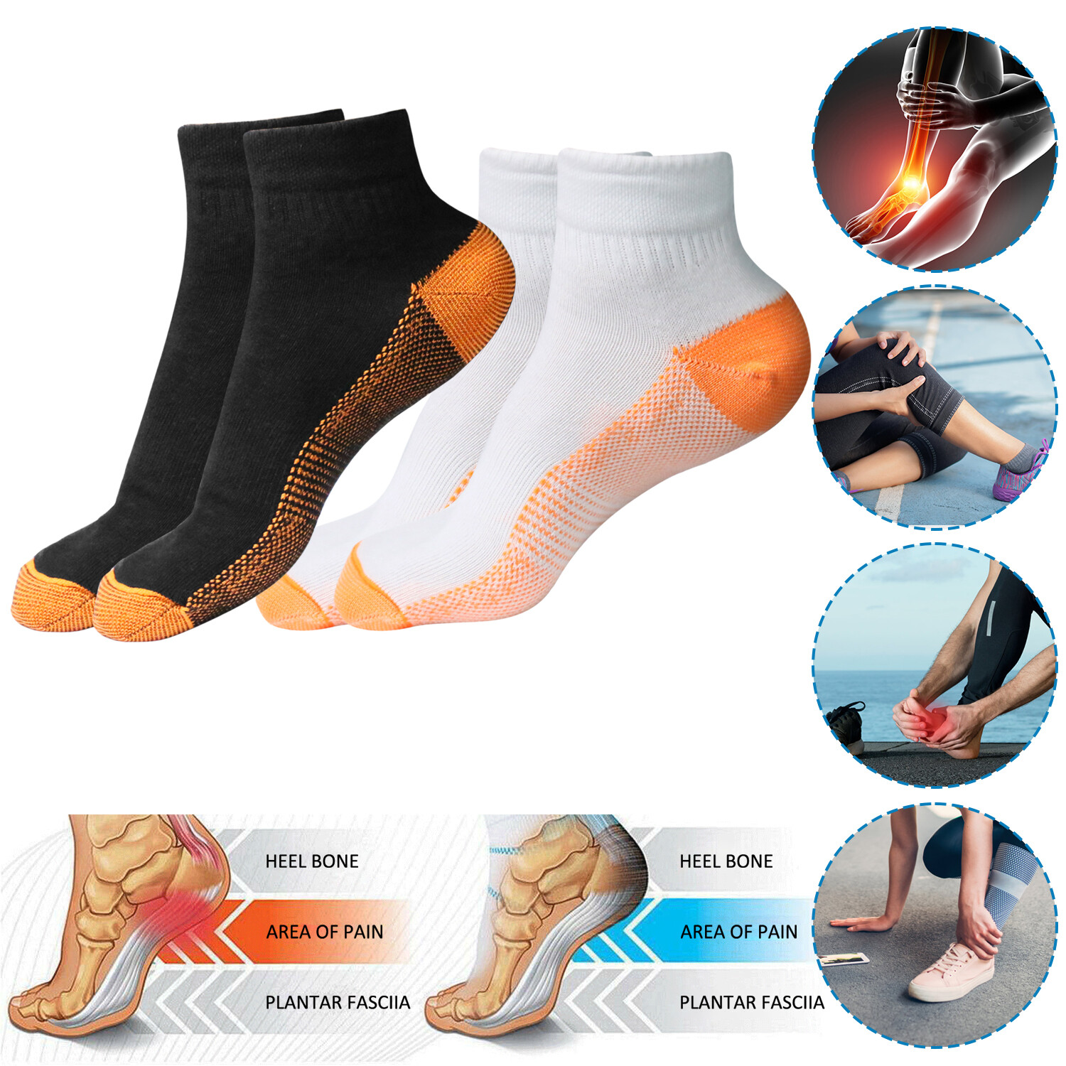 Men Women Compression Gym Relief Ankle Support Brace Foot Sleeve Socks