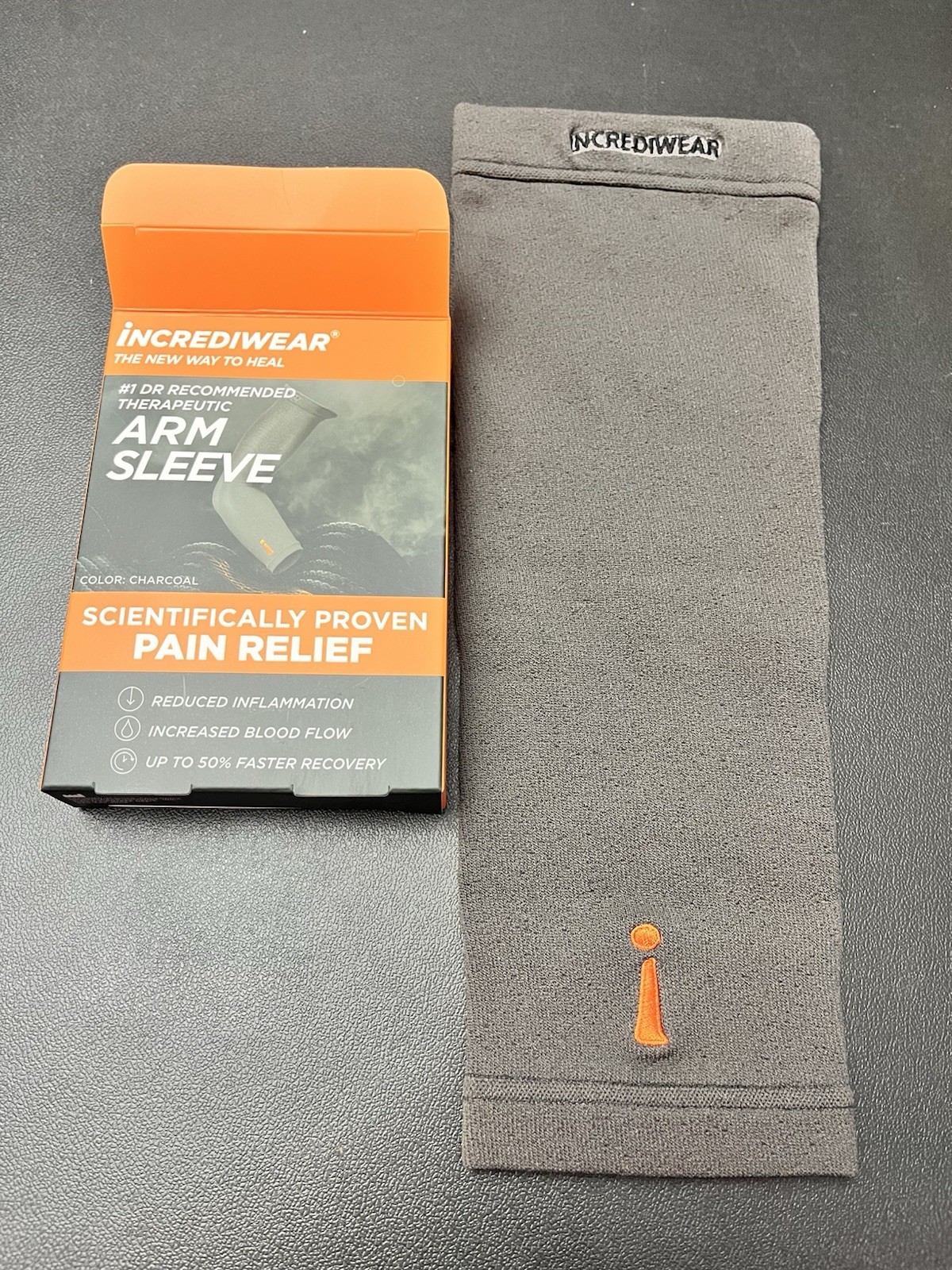 Incrediwear’s Arm Sleeve Size Large gray compression sleeve – used
