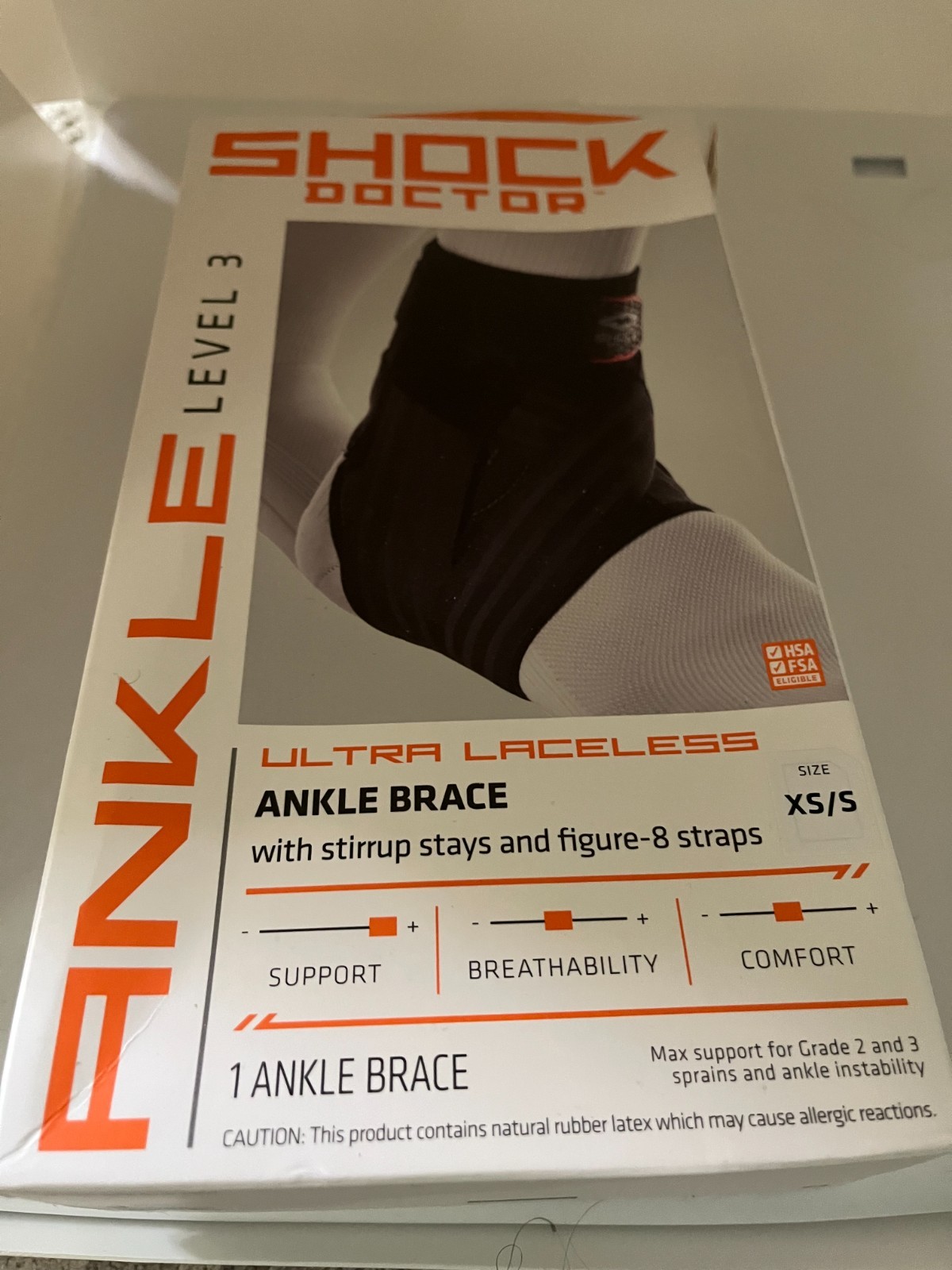 Shock Doctor Ankle Brace with stirrup stays figure-8 straps size XS/S NEW